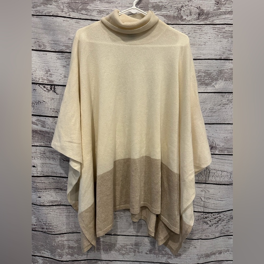 J. McLaughin Cashmere Turtleneck Poncho Sweater